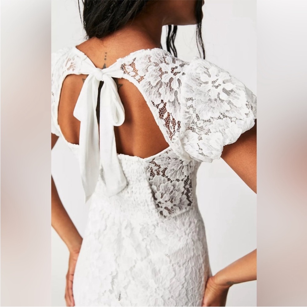 Free People NWT White Lace Midi Dress Size XS - Picture 2 of 9